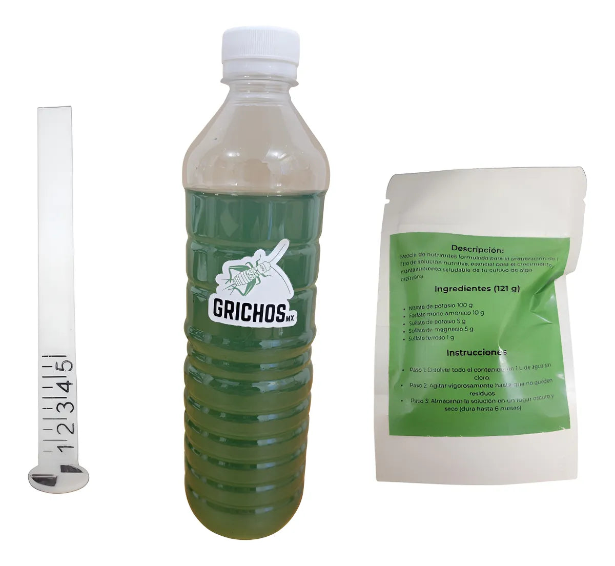 Kit de Cultivo de Espirulina Viva para 100 Litros (Cepa y Nutrientes) | Grichos